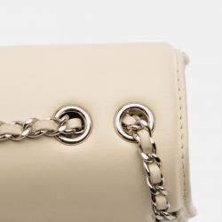 Pre Owned Chanel Cream Small Calfskin Braided Chic Flap Bag