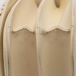 Pre Owned Chanel Cream Small Calfskin Braided Chic Flap Bag