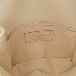 Pre Owned Chanel Cream Small Calfskin Braided Chic Flap Bag