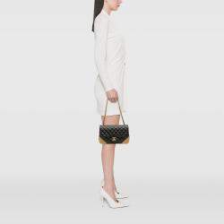 Pre Owned Chanel Black Gold Quilted Calfskin Rock The Corner Flap