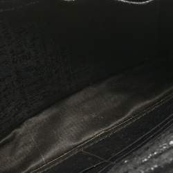 Pre Owned Chanel Black Quilted Crackled Leather CC Wallet on Chain