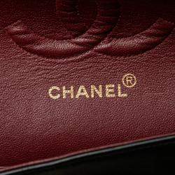 Pre Owned Chanel Black Medium Classic Lambskin Double Flap