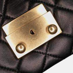 Pre Owned Chanel Black Quilted Lambskin Pagoda Accordion Flap