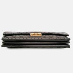 Pre Owned Chanel Black Quilted Lambskin Pagoda Accordion Flap