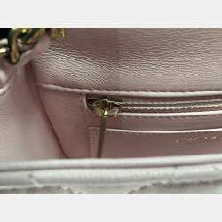 Pre Owned حقيبة شانيل وردية جلدية مبطنة صغيرة مستطيلة كلاسيكية برفرف واحد