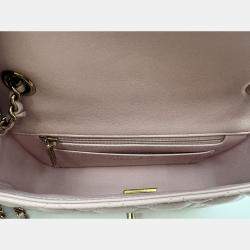 Pre Owned حقيبة شانيل وردية جلدية مبطنة صغيرة مستطيلة كلاسيكية برفرف واحد