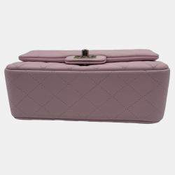 Pre Owned Chanel Pink Quilted Leather Mini Rectangle Classic Single Flap Bag