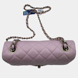 Pre Owned Chanel Pink Quilted Leather Mini Rectangle Classic Single Flap Bag