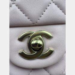 Pre Owned Chanel Pink Quilted Leather Mini Rectangle Classic Single Flap Bag