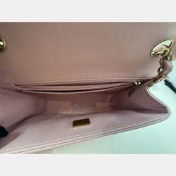 Pre Owned Chanel Pink Quilted Leather Mini Rectangle Classic Single Flap Bag