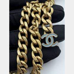 Pre Owned Chanel Blue Leather Mini Square Classic Single Flap Bag