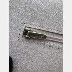 Pre Owned Chanel Light Pink Quilted Caviar Leather CC Wallet on Chain