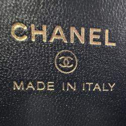 مملوكة مسبقًا حقيبة شانيل فانيتي سلسلة سوداء جلد كافيار بمقبض