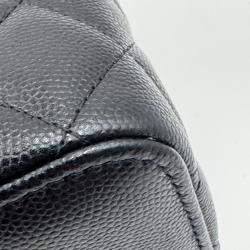 مملوكة مسبقًا حقيبة شانيل فانيتي سلسلة سوداء جلد كافيار بمقبض