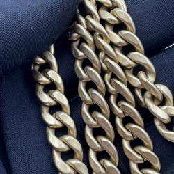Pre Owned Chanel Vanity Heart Chain Black Caviar Leather Bag 