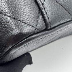 Pre Owned Chanel Vanity Heart Chain Black Caviar Leather Bag 