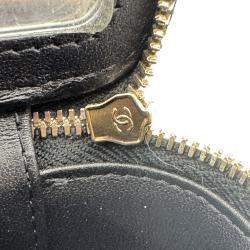 Pre Owned Chanel Vanity Heart Chain Black Caviar Leather Bag 