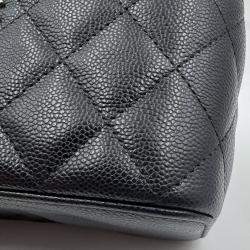 Pre Owned Chanel Vanity Chain Black Caviar Leather Bag