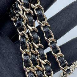 Pre Owned Chanel Vanity Chain Black Caviar Leather Bag