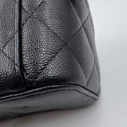 Pre Owned Chanel Vanity Chain Black Caviar Leather Bag