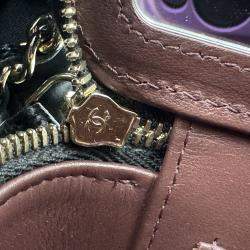 Pre Owned Chanel Vanity Chain Black Caviar Leather Bag