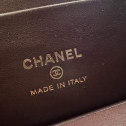Pre Owned Chanel Vanity Chain Black Caviar Leather Bag