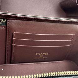Pre Owned Chanel Vanity Chain Black Caviar Leather Bag
