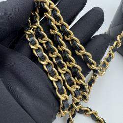 Pre Owned Chanel Vanity With Chain Black Lambskin Bag