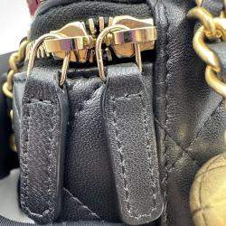 Pre Owned Chanel Vanity With Chain Black Lambskin Bag