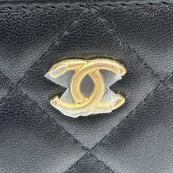 Pre Owned Chanel Vanity With Chain Black Lambskin Bag