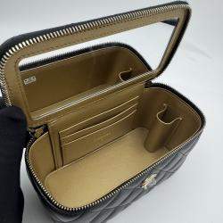 Pre Owned Chanel Vanity With Chain Black Lambskin Bag