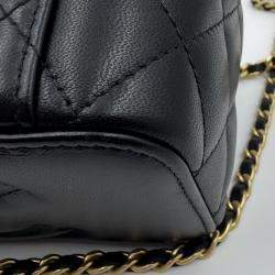 Pre Owned Chanel Vanity With Chain Black Lambskin Bag