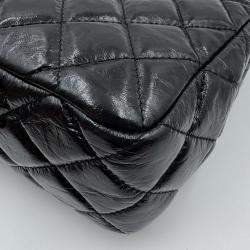 Pre Owned Chanel Wavy CC Hobo Black Crossbody Bag