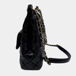 Pre Owned Chanel Wavy CC Hobo Black Crossbody Bag