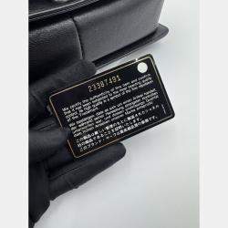 Pre Owned Chanel black Quilted Caviar Leather Medium Boy Bag