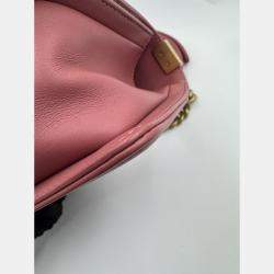 Pre Owned Chanel Pink Quilted Leather Small Boy Flap Bag