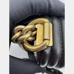 Pre Owned Chanel Black Quilted Leather Medium Boy Flap Bag