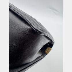 Pre Owned Chanel Black Quilted Leather Medium Boy Flap Bag