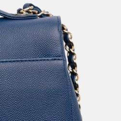 Pre Owned Chanel Blue Medium Caviar Business Affinity Flap