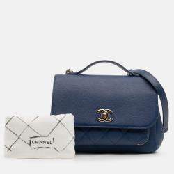 Pre Owned Chanel Blue Medium Caviar Business Affinity Flap