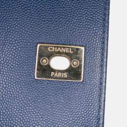 Pre Owned Chanel Blue Medium Caviar Business Affinity Flap