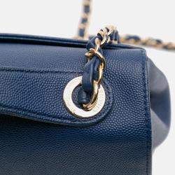 Pre Owned Chanel Blue Medium Caviar Business Affinity Flap
