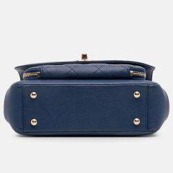 Pre Owned Chanel Blue Medium Caviar Business Affinity Flap