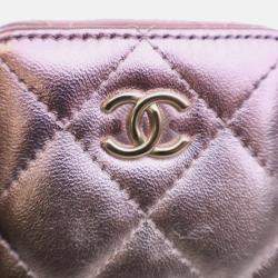Pre Owned Chanel Pink Mini Metallic Lambskin Coco Punk Cube Bag