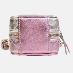 Pre Owned Chanel Pink Mini Metallic Lambskin Coco Punk Cube Bag