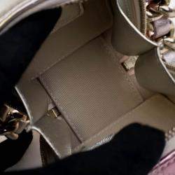 Pre Owned Chanel Pink Mini Metallic Lambskin Coco Punk Cube Bag