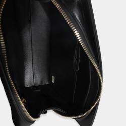 Pre Owned Chanel Black Chevron Quilted Calfskin Medal Flap Bag