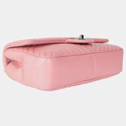 Pre Owned Chanel Pink Lambskin Medium CC Crossing Flap Bag