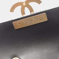 Pre Owned Chanel Multicolor Small Quilted Tweed CC Chic Double Flap