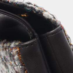 Pre Owned Chanel Multicolor Small Quilted Tweed CC Chic Double Flap